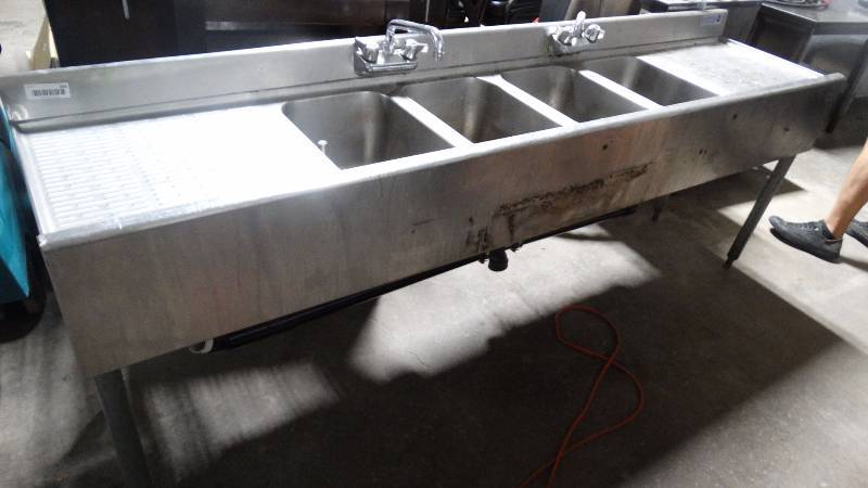 lot 294 image: 4 hole bar sink w 2 faucets