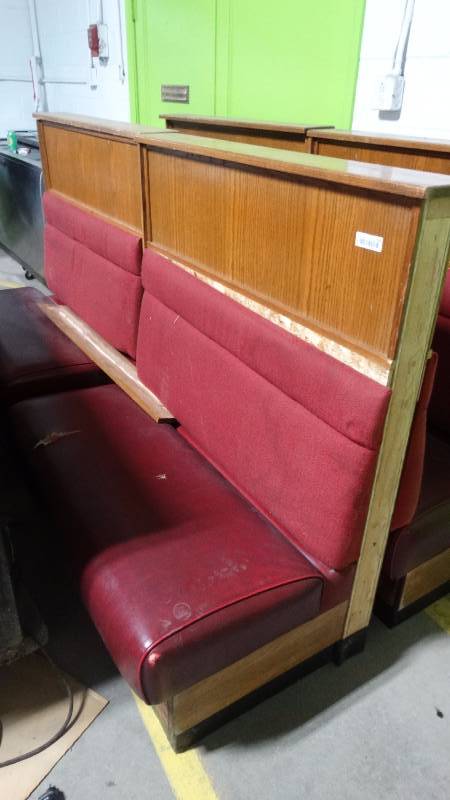 lot 306 image: 4 wood back padded booth seats