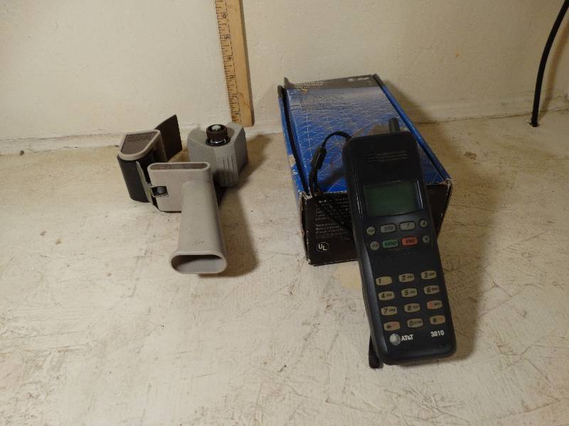 lot 122 image: Tape Dispenser and AT&T Portable Cellular 3810