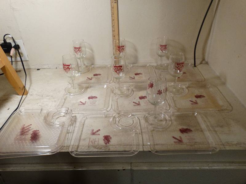 lot 137 image: Wine Fest wine glasses and plates.