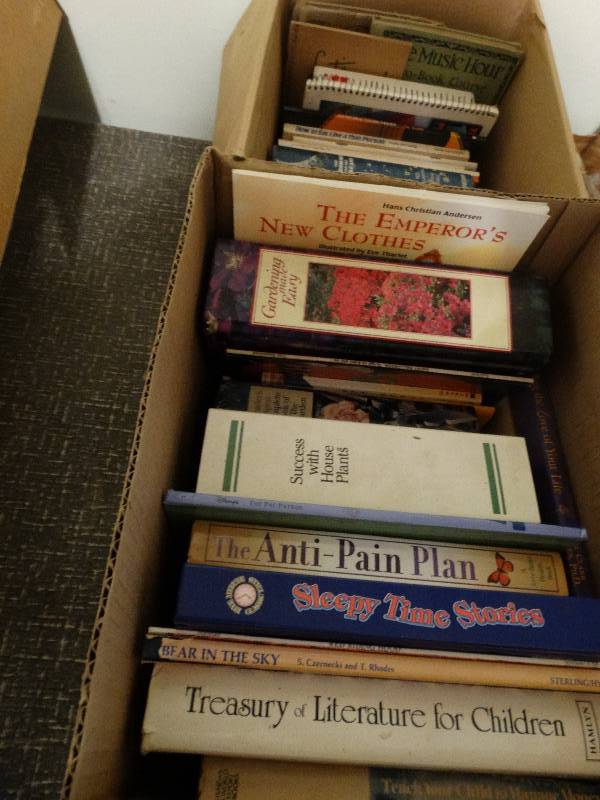 lot 190 image: 2 boxes of assorted books.