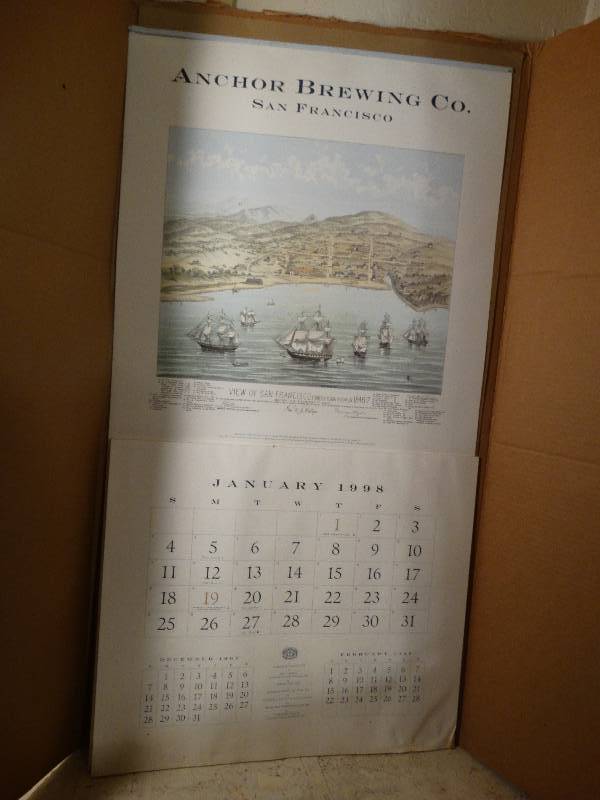 lot 195 image: Anchor brewing company large wall calendar.