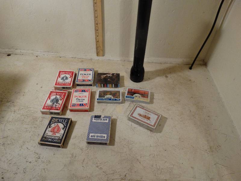 lot 199 image: 10 asst boxes of playing cards - 3 new 12 maglight.