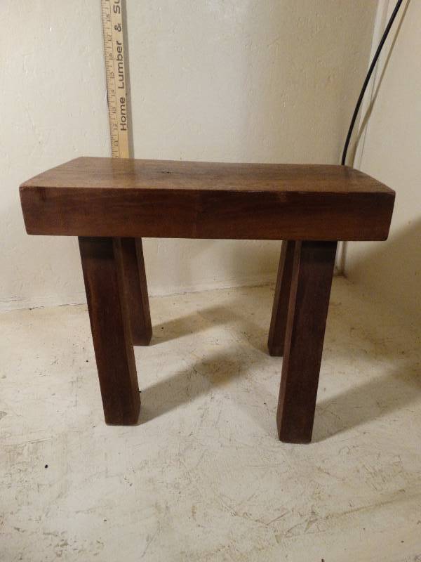 lot 220 image: Cool Little Stool Solid Wood.