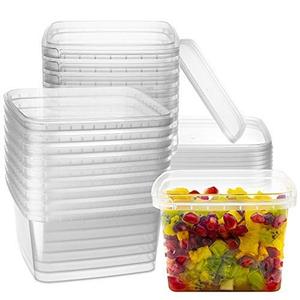 lot 20353 image: 16-oz. Square Clear Deli Containers with Lids  Stackable, Tamper-Proof BPA-Free Food Storage Containers  Recyclable Space Saver Airtight Container for Kitchen Storage, Meal Prep, Take Out  20 Pack