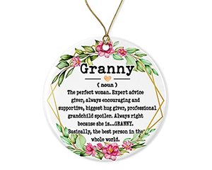 lot 20381 image: WolfeDesignPDD Granny Noun Ornament - Christmas Ornament for Granny - Mothers Day Ornament - Granny Gifts - Granny Definition - Keepsake Printed on Both Sides
