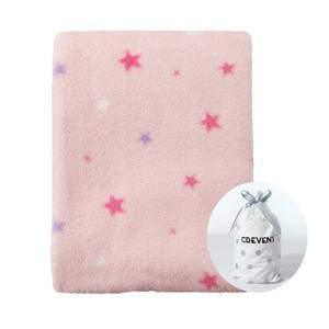 lot 20409 image: CREVENT 30X40 Breathable Soft Cozy Plush Fleece Baby Girls Blanket for Infants Toddlers Bedding Crib Cot Stroller, Baby Shower Birthday Newborns Gift - Pink Star
