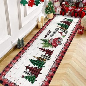 lot 20430 image: Cekene Christmas Runner Rugs for Hallway 2.1x8 Non Slip Washable Long Kitchen Runner Rug Low Pile Laundry Room Rug Soft Floor Carpet Runner for Entrance Bedroom Bathroom Party Xmas New Year