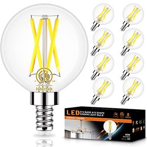 lot 20445 image: winshine E12 Ceiling Fan Light Bulbs, 40W Equivalent, 5000K Daylight Candelabra LED Light Bulb, Chandelier Light Bulbs Candelabra Base, Dimmable Edison E12 Small Base Bulb, 120V CRI85 400LM, 8 Pack