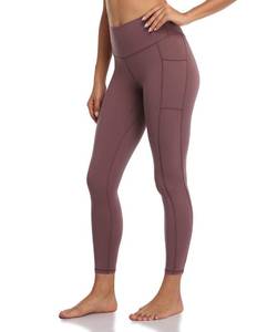 lot 20455 image: Colorfulkoala Womens High Waisted Tummy Control Workout Leggings 78 Length Yoga Pants with Pockets (M, Dusty Red)