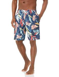 lot 20477 image: Kanu Surf Mens Flex Swim Trunks (Regular & Extended Sizes), Seaweeds Navy, Large