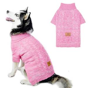 lot 20486 image: Knit Turtleneck Dog Sweater for Small Medium Large Dogs, Warm Puppy Clothes for Fall Winter, Cozy Sweatshirts Dog Coats