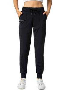 lot 20487 image: Haowind Joggers for Women with Pockets Elastic Waist Workout Sport Gym Pants Comfy Lounge Yoga Running Pants(Black S)