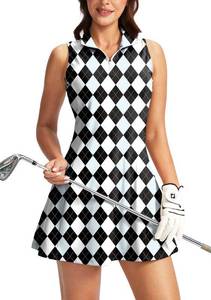 lot 20488 image: Viodia Womens Tennis Golf Dress with Shorts Active Exercise Workout Sports Athletic Dresses for Women with Zipper Pockets M