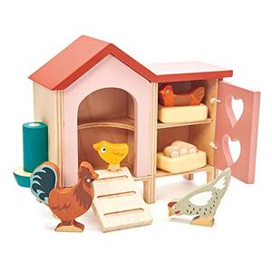 lot 20507 image: Tender Leaf Toys - Chicken Coop - 9 Pcs Miniature Henhouse Farm Animal Toys, Dollhouse Accessories Pretend Play Set for Kids Imaginative Play - Age 3