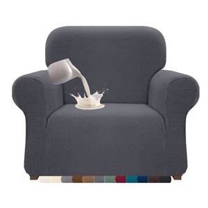 lot 20515 image: Cherrypark Waterproof Sofa Cover High Stretch Foam Fit Couch Cover for Armchair Qulited Soft Sofa Slipcover Pet Hair Proof Chair Cover Washable Furniture Protector for Cats, Dogs(Small,Gray)