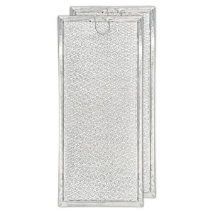 lot 20520 image: Microwave Filter Replacement 13.3 x 5.85 WB06X10596 GE Microwave Filter Fits Whirlpool Samsung Maytag - Aluminum Mesh Screen Grease Filter - Filters Air Entering Over the Range Oven Vent Fan 2-Pack