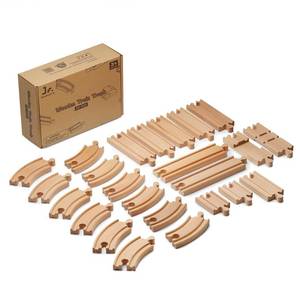 lot 20544 image: SainSmart Jr. Wooden Train Track 24pcs, Track Expansion Compatible with All Major Brands Toddler Railway Toy Train Set Boys Train Set 3