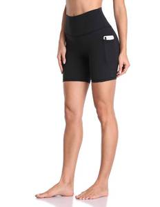 lot 20915 image: Colorfulkoala Womens High Waisted Biker Shorts with Pockets 6 Inseam Workout & Yoga Tights (M, Black)