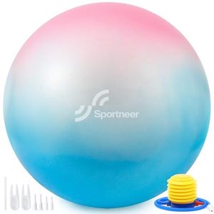 lot 20930 image: Sportneer Extra Thick Exercise Ball - 25.6Yoga Ball with Quick Pump - Anti-Burst and Slip Resistant Fitness Ball Chair for Pregnancy and Physical Therapy