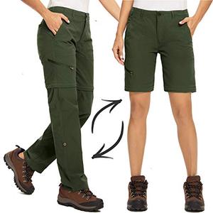 lot 20935 image: Womens Hiking Pants Convertible Quick Dry Lightweight Outdoor UPF 40 Fishing Safari Waterproof Travel Camping Capri Pants,2192,Army,34US 14