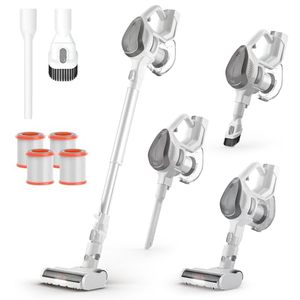 lot 20950 image: Cordless Vacuum Cleaner, 6 in 1 Stick Vacuum Cleaner with 4 Filters 8-Cell Battery & 40 Mins Running Time 1.3L Dust Cup&LED Floor Brush Head for Hardwood Floor Deep Clean T150