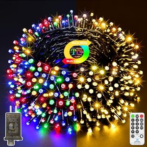 lot 20959 image: ROADAYLY Outdoor Christmas Lights 720 LED 328 Ft Waterproof String Lights Color Changing Tree Lights Timer & 11 Modes Plug in Fairy Lights for Xmas Holiday Party Decor (Warm White to Multicolor)