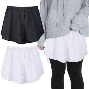 lot 20963 image: 2 Pieces Shirt Extenders for Girls Adjustable Layered Fake Top Lower Sweep Shirt Half Length Mini Skirt for Girls (Simple Style, XL)