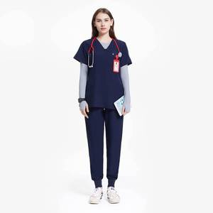 lot 20970 image: Uniforms World Scrubs for Women Set - MEDIUM Stretch Scrub Top & Pants with 8 Pockets, Yoga Waistband, Anti Wrinkle, Slim Fit