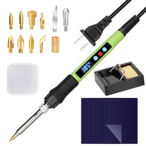 lot 20982 image: Wood Burning kit, 100W Professional WoodBurning Pen Tool, DIY Creative Tools with LED Display Adjust Temp Switch 180500,Wood Burner for Embossing,Carving,Pyrography,Suitable for Beginners,Adults