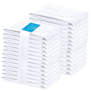 lot 21004 image: RUVANTI Flour Sack Towels 24 Pack 28x28, Ring Spun 100% Cotton Flour Sack Dish Towels, Machine Washable, Absorbent Tea Towels - Flour Sack Kitchen Towels for Drying & Cleaning - White