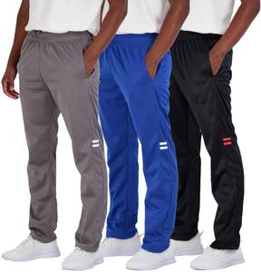 lot 21013 image: 3 Pack Mens Sweatpants Open Bottom Baggy Track Pants Active Athletic Workout Gym Training Tech Fleece Tapered Slim Tiro Tricot Wide Leg Sports Running Casual Quick Dry Fit Soccer Casual-Set 2,3XL