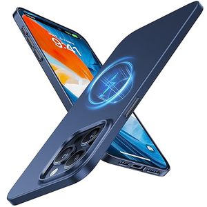 lot 21040 image: TORRAS Magnetic Slim-Fit Designed for iPhone 15 Pro Max Case, Ultra-Thin 15 ProMax Phone Case Compatible with MagSafe, Lightweight Anti-Scratch Matte Hard Cover 15 Pro Max 6.7 inch OriginFit, Blue