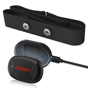 lot 21051 image: FITCENT Rechargeable Heart Rate Monitor Chest Strap 5.3 kHzBluetooth 5.0ANT, Peloton Heart Rate Monitor, Chest Heart Rate Monitor for Strava Zwift DDP Yoga