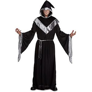 lot 21065 image: Morph, Wizard Costume Men, Wizard Robe, Black Cloak With Hood, Adult Wizard Costume, Warlock Costume Adult Men, Wizard Cloak, XXL