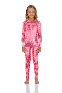lot 21662 image: Rocky Thermal Underwear For Girls (Long Johns Thermals Set) Shirt & Pants, Base Layer wLeggingsBottoms SkiExtreme Cold (Zig Zag - X-Large)