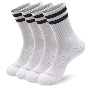 lot 21665 image: MONFOOT Womens and Mens 4 Pack Athletic Cushioned Crew Socks Striped Small
