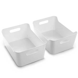 lot 21670 image: BINO  Plastic Storage Bins, Large - 2 Pack, White  THE SOHO COLLECTION  Pantry Organizers and Storage Containers Fridge Organizer Bins Kitchen Cabinet Organizer Medicine Cabinet Organizer Bin