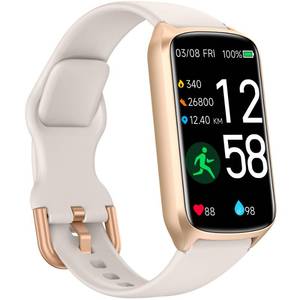 lot 21691 image: Health Fitness Tracker with 247 Heart Rate, Blood Oxygen, Blood Pressure, Sleep Tracker, 5ATM Waterproof Activity Trackers with Step Tracker, Pedometer (S & L Bands Included)