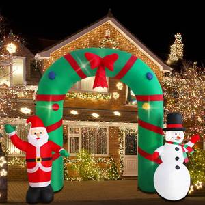 lot 21693 image: Inflatable Christmas Decorations, SHDEJTG 10FT Snowman Polar Bear Snowball Blow Up Christmas Decorations Outdoor with Colorful Rotating LED Lights, Giant Inflation for Xmas Indoor Lawn Garden