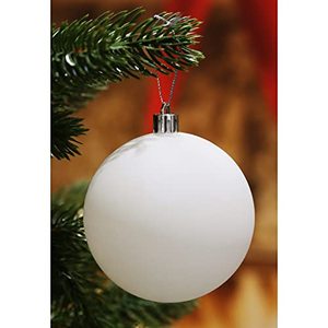 lot 21710 image: Sleetly DIY White Christmas Tree Ball Ornaments Set for Kids and Adults - Holiday Xmas Christmas Ornament Decorations for DIY Crafts, Painting, Drawing, Large 3.15 inch, White Matte Blank, Set of 12