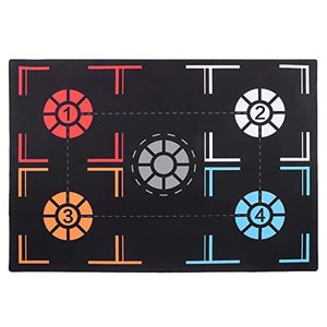 lot 21742 image: Basketball Footstep Training Mat, Non-Slip Shock Absorbing Silent Basketball Dribble Trainer, Point Reminder 2mm Basketball Practice Equipment for Children Below 150cm Ball Control Training