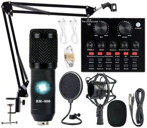 lot 21750 image: Podcast Equipment Bundle, BM-800 Condenser with Voice Changer, Recording Studio Package - Podcast Microphone Bundle for Laptop, StreamingLive BroadcastYouTube Recording (AM200-V8)
