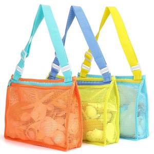 lot 21751 image: Tagitary Beach Toy Mesh Beach Bag Kids Shell Collecting Bag Beach Sand Toy Totes for Holding Shells Beach Toys Sand Toys Swimming Accessories for Boys and Girls(Only Bags,A Set of 3)