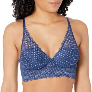 lot 21762 image: Maidenform womens Casual Comfort Convertible Bralette Dm1188 Bra, Multi Lucy Dots Print- Navy Eclipse, 34D US