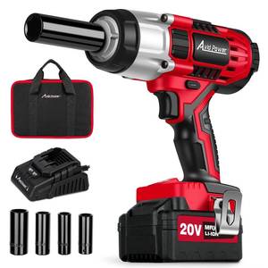 lot 4192 image: AVID POWER Cordless Impact Wrench, 12 Impact Gun wMax Torque 330 ft lbs (450N.m), Power w 3.0A Li-ion Battery, 4 Pcs Impact Sockets and 1 Hour Fast Charger (visible use)