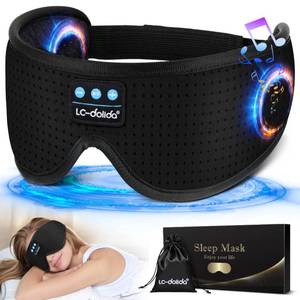 lot 20549 image: LC-dolida Sleep Headphones, White Noise Bluetooth Sleep Mask 3D Wireless Eye Mask Sleeping with Timing, Sleep Mask with Bluetooth Headphones for Side Sleepers Travel Yoga, Cool Gifts Men Women