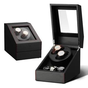 lot 20562 image: LALAHOO Watch Winder for Automatic Watches, 2 Watch Winders with Ultra Quiet Motor, Double Automatic Watches with 3 Watches Storages, AC Adapter or Battery Powered