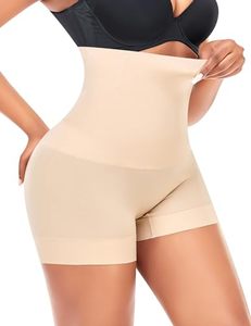 lot 20581 image: Womens High Wasited Slimming Body Shaper Boy Shorts Seamless Tummy Control Slip Shorts Under Dress Shapewear (#0305 Beige-soft fabric,Small)