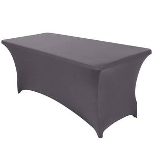 lot 20589 image: SEPARO 1 Pack 8 Ft Grey Table Cover Fitted Rectangular Tablecloth Stretchable Fabric Lycra Table Cloth 8 ft Wrinkle-Free for Party Tradeshows Banquet Weddings Cocktail